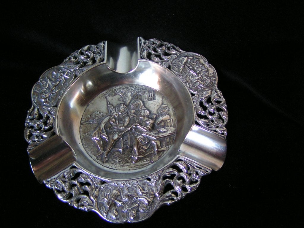 Prachtige Oude Asbak van Gero 90, Antiek en Kunst, Antiek | Goud en Zilver, Ophalen of Verzenden
