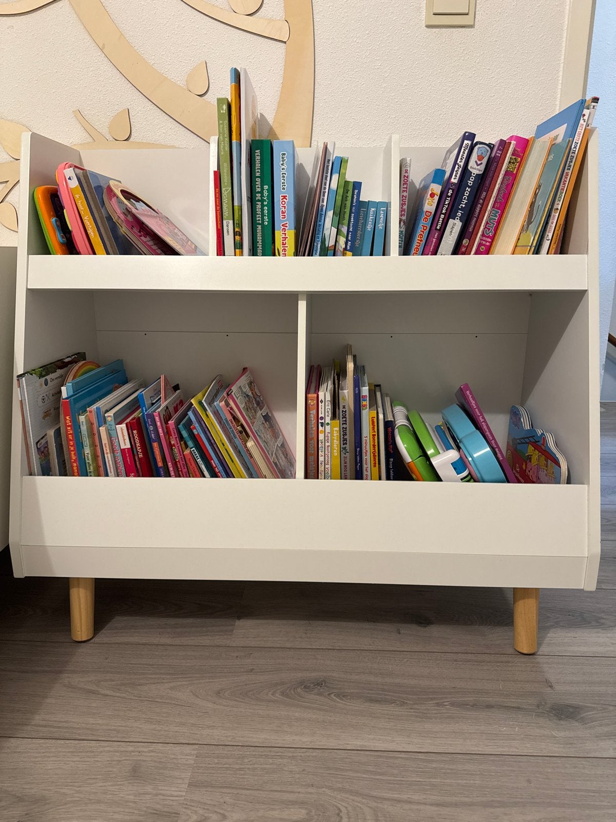 Witte kinderBoekenkast met 5 Vakken - SoBuy, Kinderen en Baby's, Ophalen, Gebruikt, 105 cm of meer, 75 tot 100 cm