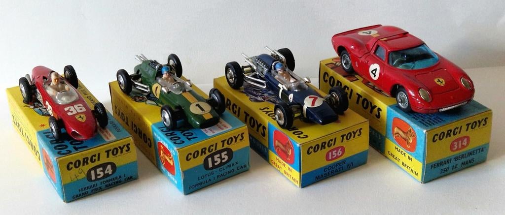 4x Corgi Toys F1 Raceauto's 154, 155, 156 & 314, Verzenden, Zo goed als nieuw, Auto, Corgi