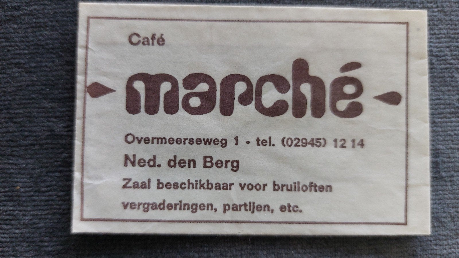 Ned.den Berg, Café Marché, Verzenden, Nederland