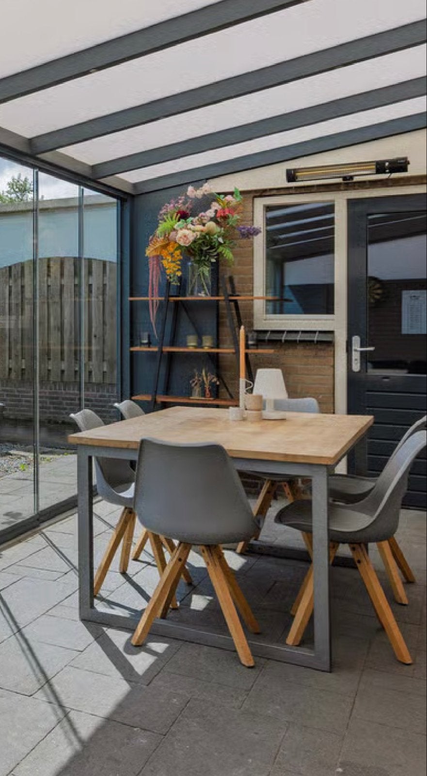 Eettafel met 4 stoelen, Tuin en Terras, 4 zitplaatsen, Gebruikt, Eettafel, Ophalen of Verzenden