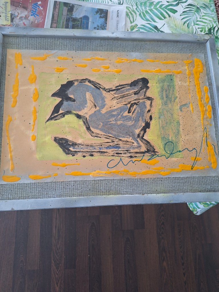Schilderij Waterverf aquarel ? Gesigneerd kip, Ophalen of Verzenden