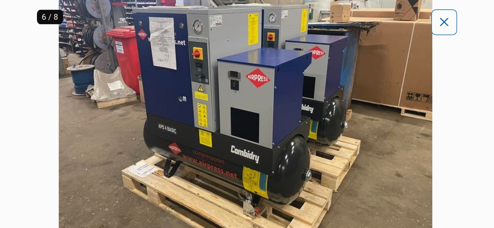 OPRUIMING!!! AIRPRESS APS5,5 combidry schroefcompressor, Doe-het-zelf en Verbouw, 100 liter of meer, Ophalen, Zo goed als nieuw
