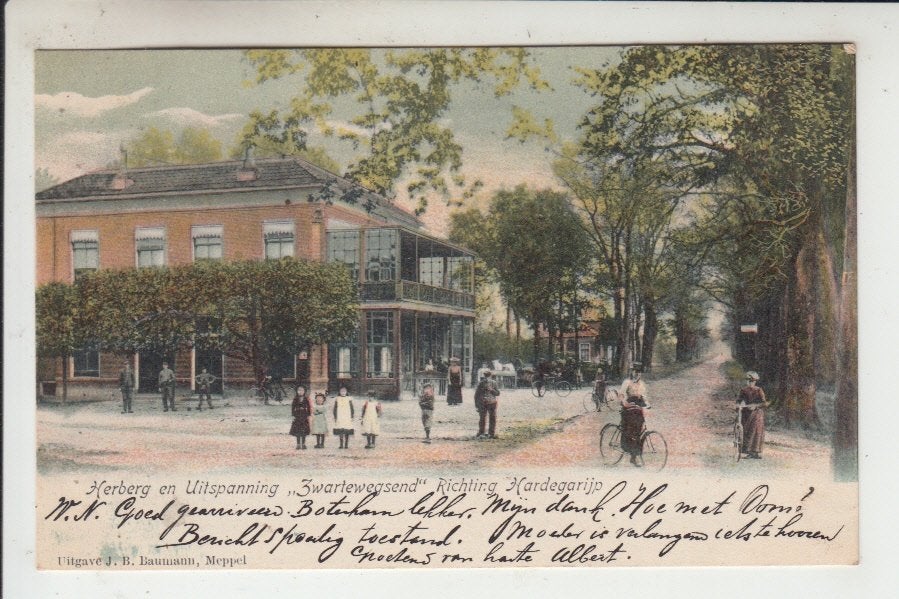 Hardegarijp - Leeuwarden, Herberg Zwartewegsend, Verzamelen, Ophalen of Verzenden, Voor 1920, Gelopen, Friesland