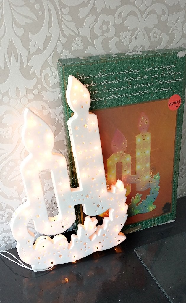 Raamdecoratie - Grote Kerstkaars met licht, Diversen, Ophalen of Verzenden, Zo goed als nieuw