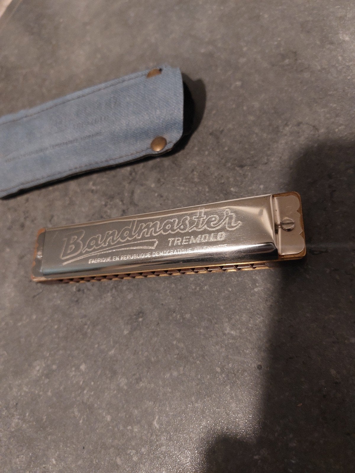 Bandmaster Tremolo Mondharmonica met hoesje, Gebruikt, Overige typen, Ophalen of Verzenden, Met koffer of doosje