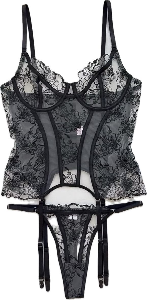 Hunkemöller zwarte kanten bustier, Ophalen of Verzenden, Body of Korset