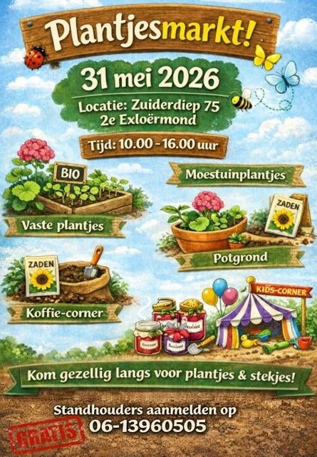 Plantjesmarkt, Zondag 31 mei!, Ophalen of Verzenden, Overige soorten, Volle zon