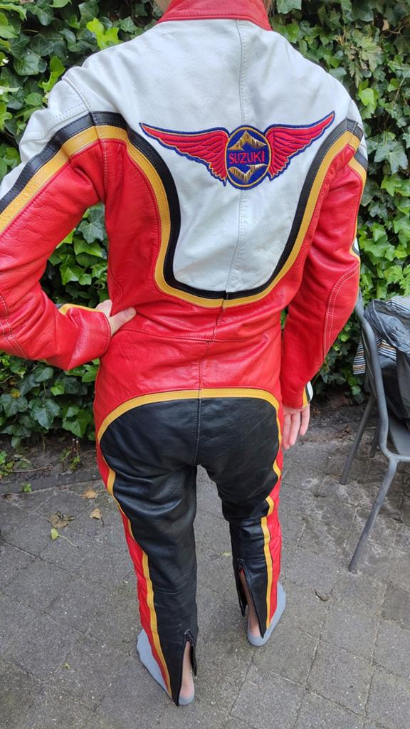 Prachtig leren Suzuki Mac Kay Motorpak retro, Ophalen of Verzenden, Tweedehands, Combipak
