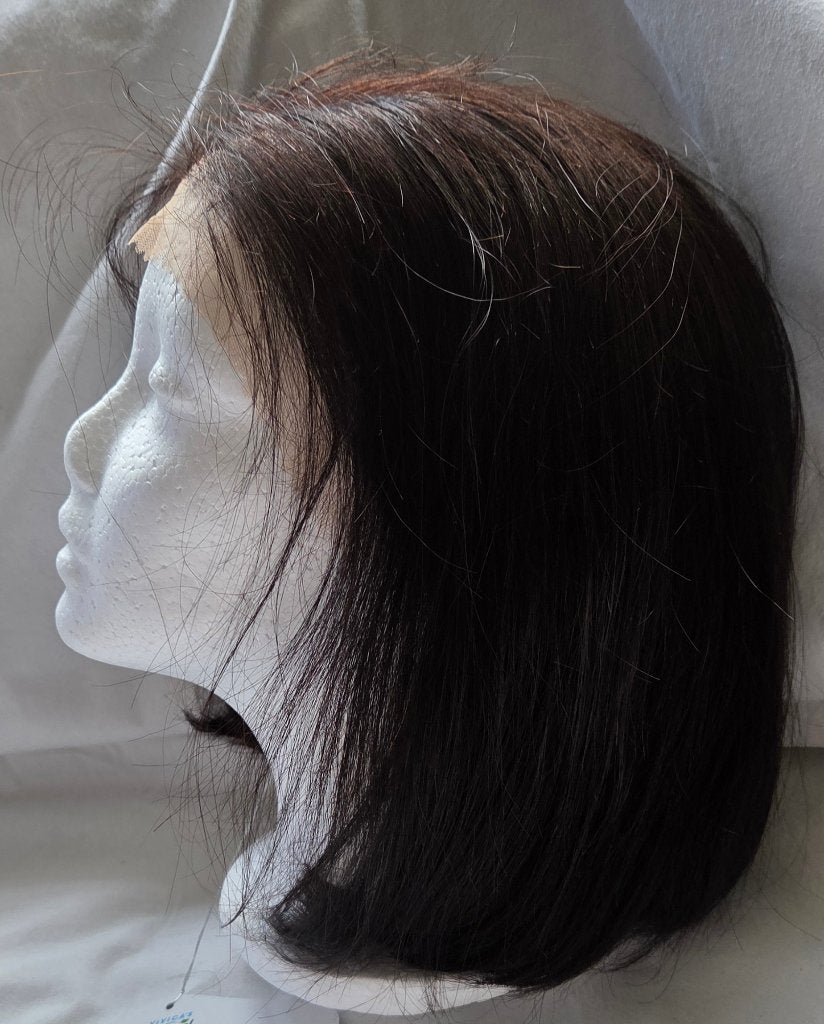 Nw, pruik, 47 cm. Niet git zwart. 100 % human hair. (P16), Ophalen of Verzenden, Nieuw, Pruik of Haarverlenging