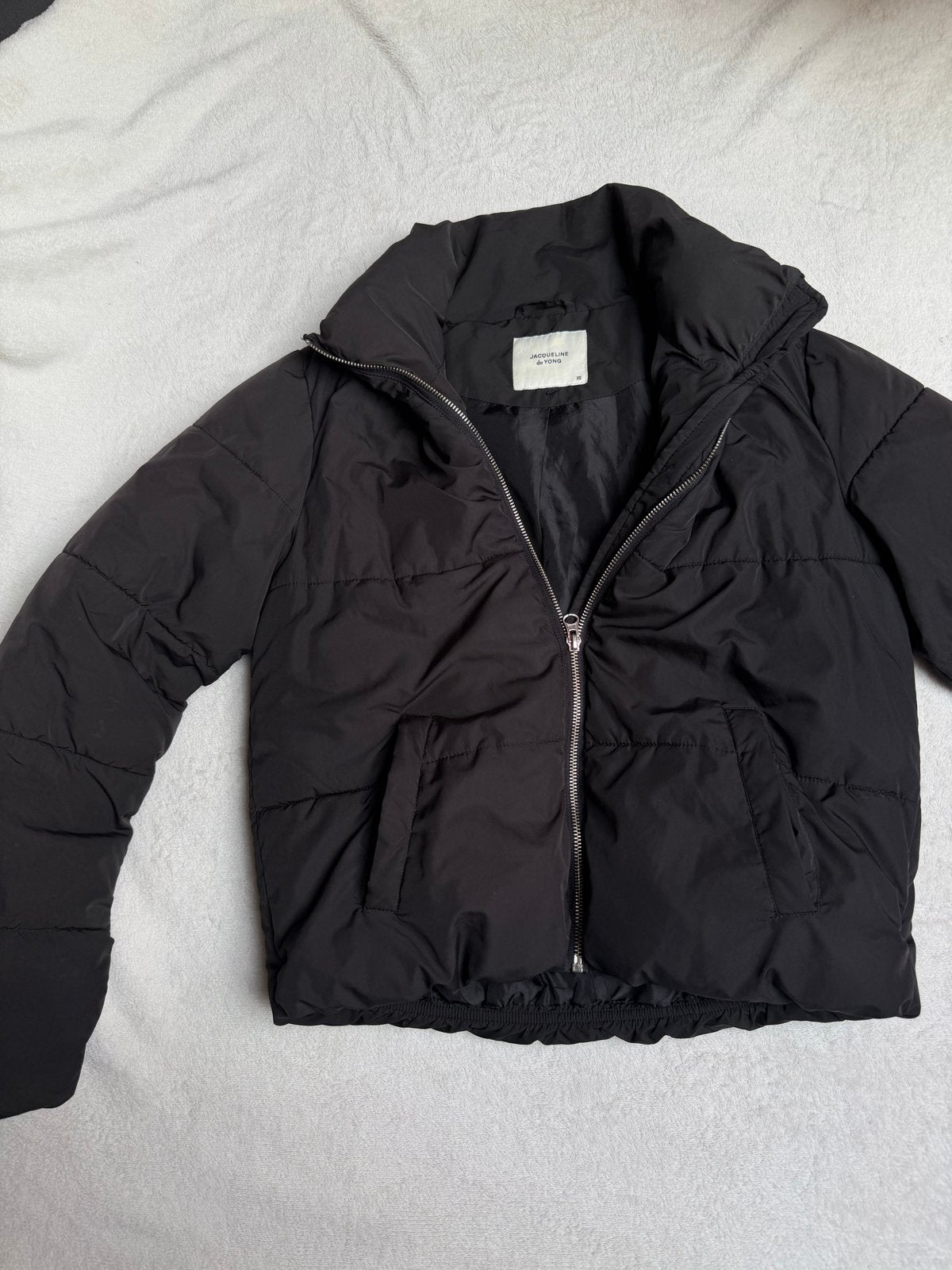 Zwarte dames winterjas - Jacqueline de Yong, Ophalen of Verzenden, Zo goed als nieuw, Maat 34 (XS) of kleiner, Zwart