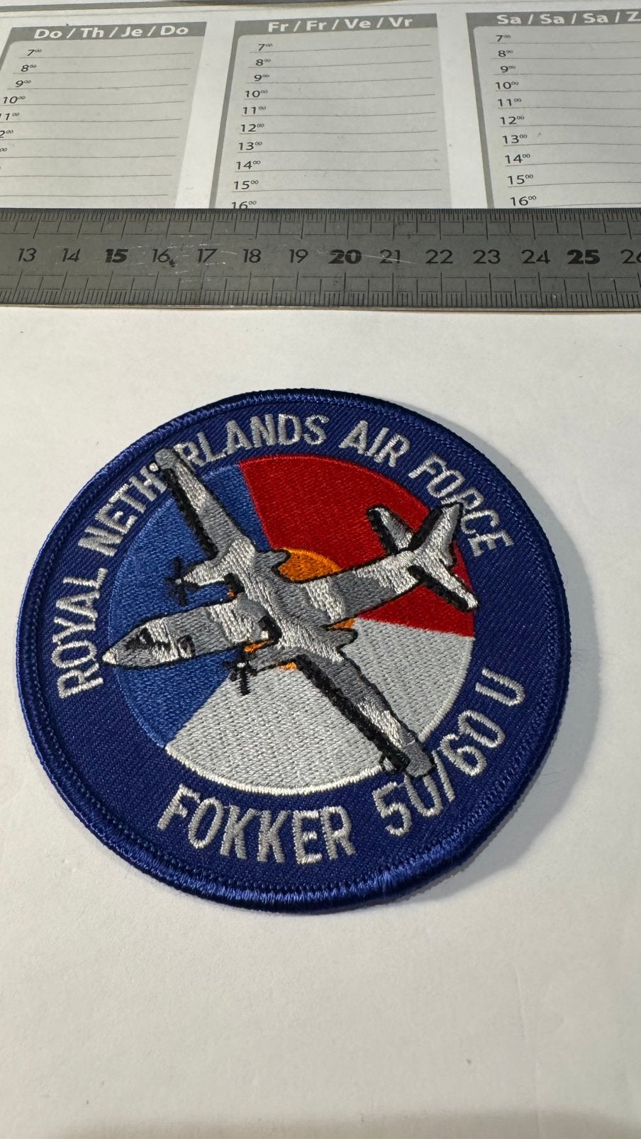 Patch luchtmacht klu roundel fokker 50/60 U, Verzamelen, Luchtvaart en Vliegtuigspotten, Ophalen of Verzenden, Zo goed als nieuw