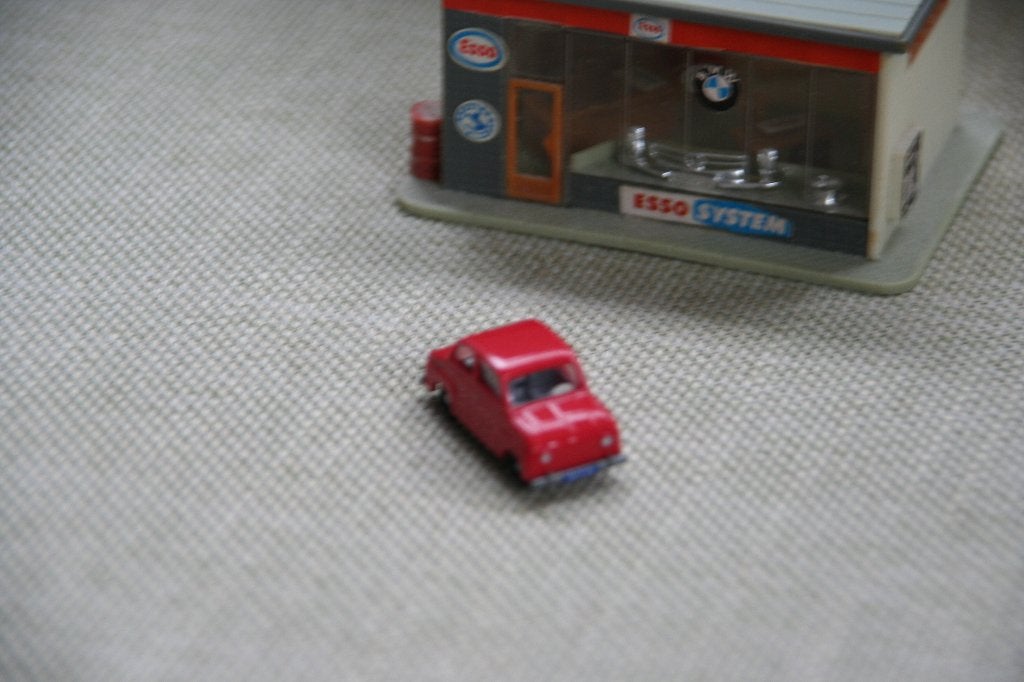 I.M.U. 1:87, Goggo Mobiel T400 rood (1), Ophalen of Verzenden, Zo goed als nieuw, Auto, Overige merken