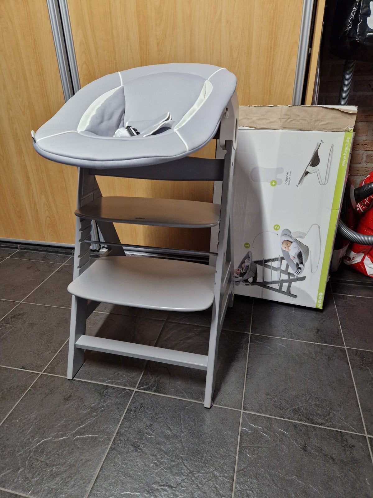 Hauck Alpha+ Meegroeistoel met Bouncer Deluxe, Ophalen of Verzenden, Zo goed als nieuw, Meegroeistoel, Gordel(s)