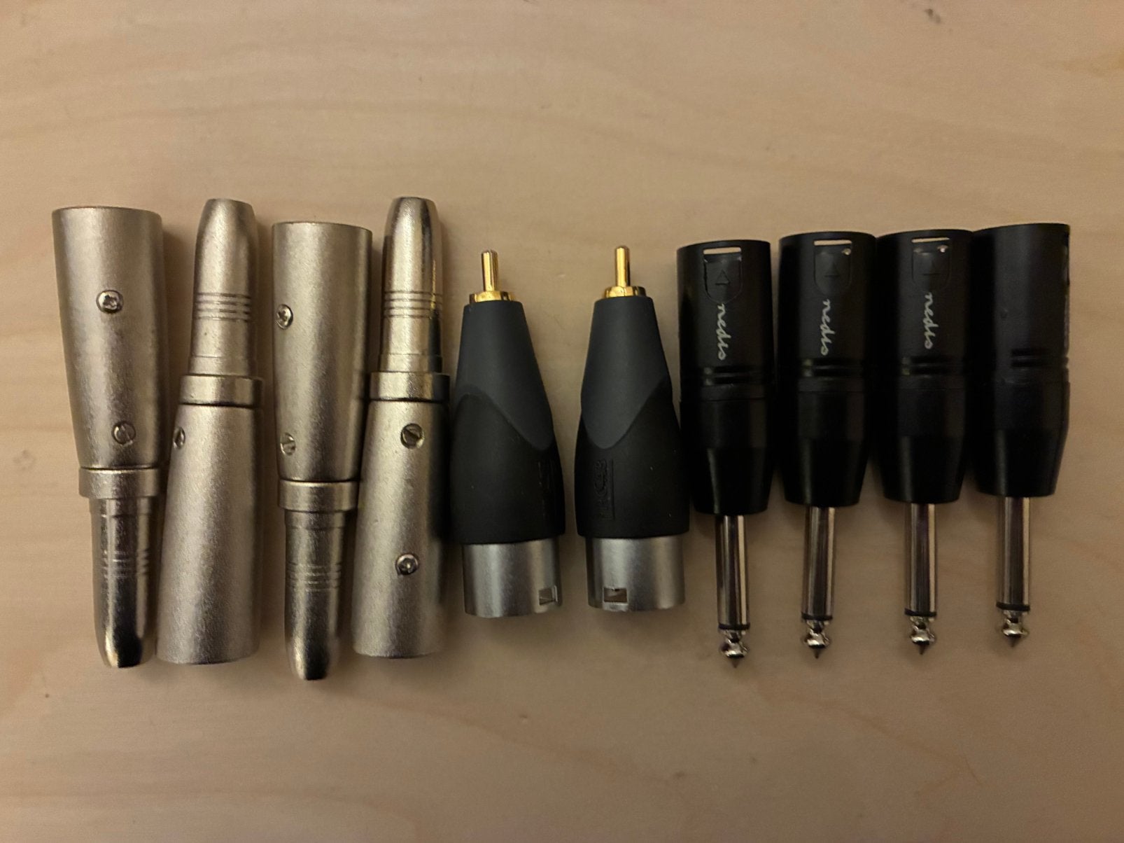 10 professionele audio verloopjes / adapters XLR Jack Cinch, Verzenden, Zo goed als nieuw, Minder dan 2 meter, Overige kabels