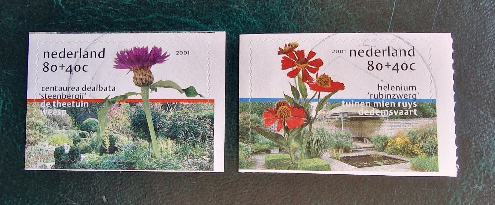 kv1222 Nederlandse postzegels 2001 - Tuinen (2 stuks), Postzegels en Munten, Ophalen of Verzenden, Na 1940, Gestempeld