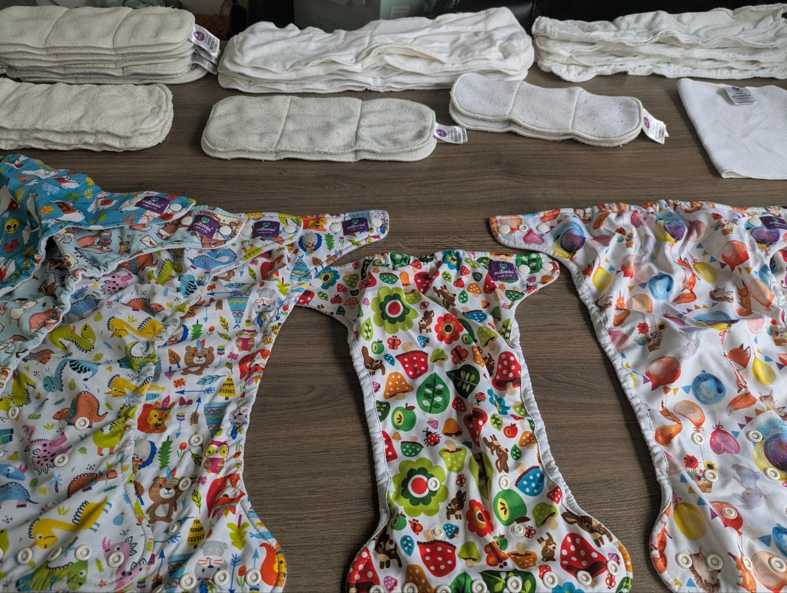 Complete groot pakket Milovia wasbare luiers (28-delige set), Ophalen of Verzenden, Zo goed als nieuw