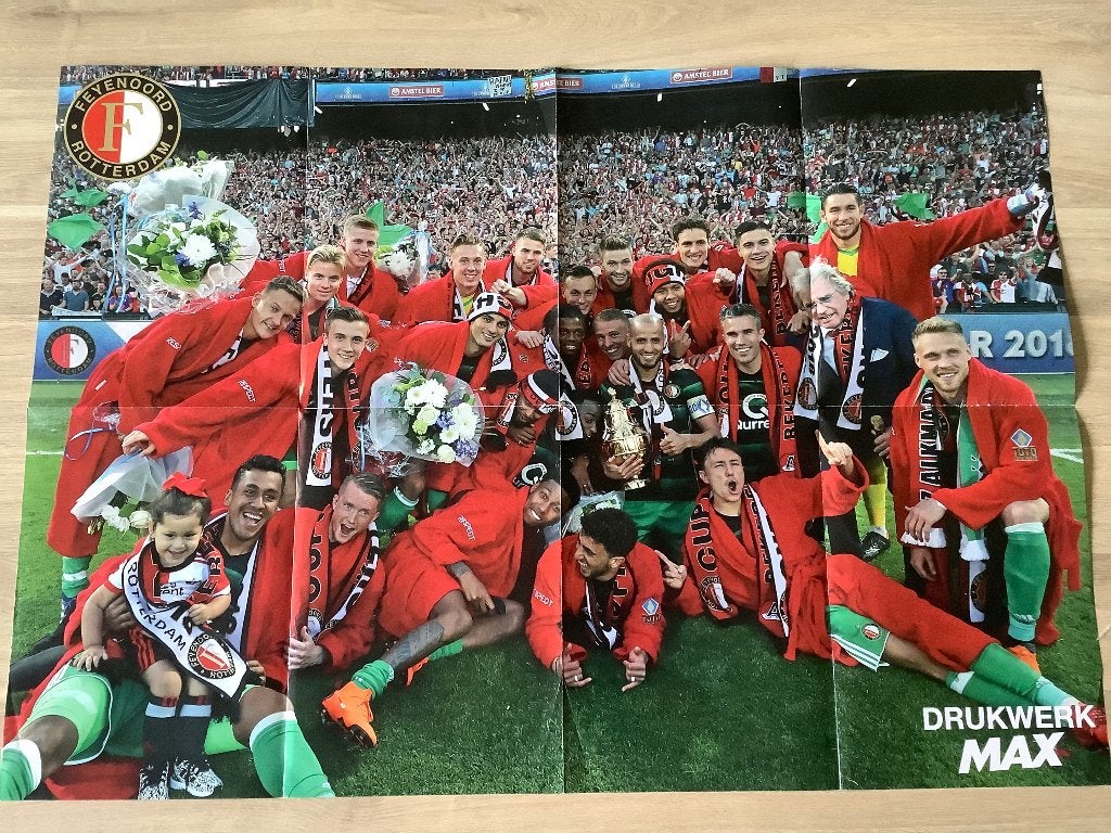 Reuzeposter Feyenoord Bekerwinnaar 2017, Ophalen of Verzenden, Zo goed als nieuw, Feyenoord, Poster, Plaatje of Sticker