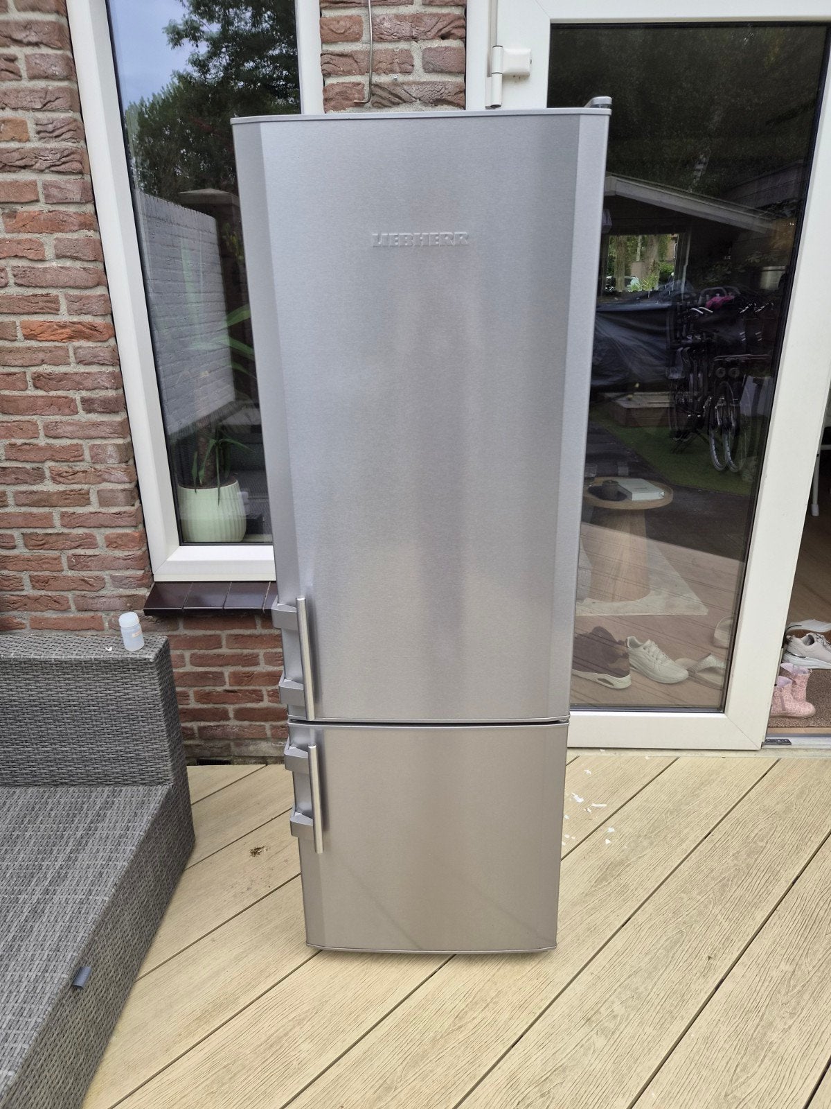 Liebherr koel-vriescombinatie rvs, Witgoed en Apparatuur, Ophalen, Gebruikt, 200 liter of meer, 60 cm of meer