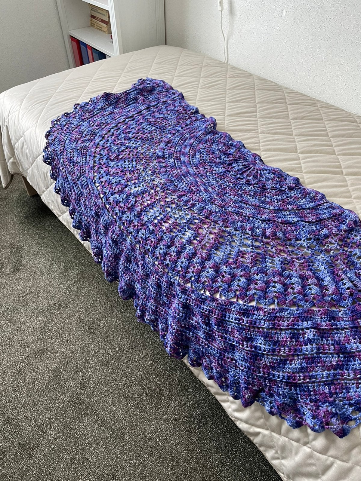 Omslagdoek handgemaakt paars blauw, Ophalen of Verzenden, Nieuw, Haken