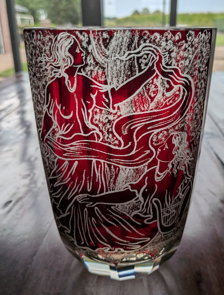 Glazen kunst vaas, Antiek en Kunst, Antiek | Glas en Kristal, Ophalen