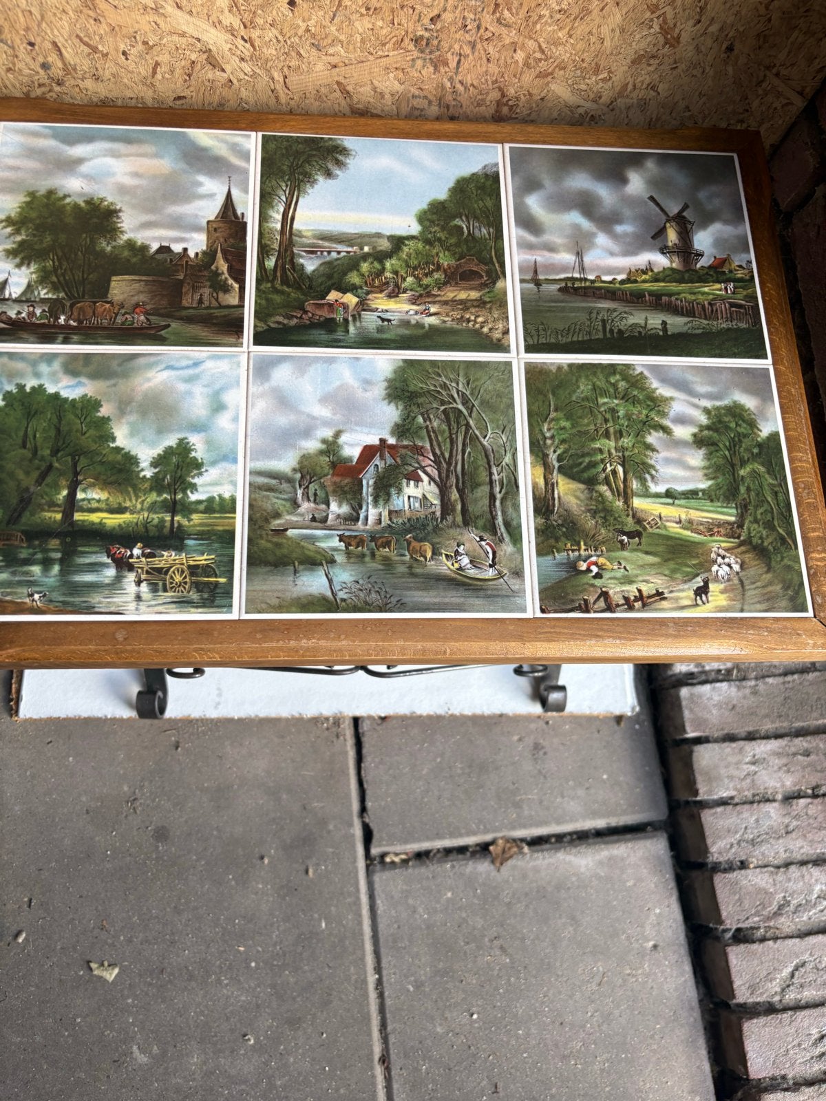 Vintage krantenbak met tegels - landelijke stijl, Ophalen, Gebruikt, Hout, Landelijk