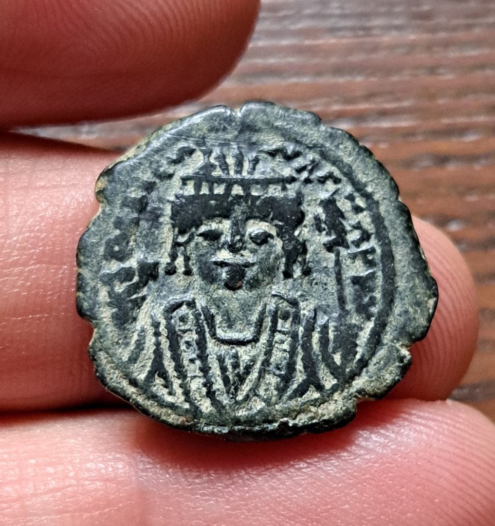 Byzantijne - Schitterende halffollis van Mauritius Tiberius, Ophalen of Verzenden, Overige landen, Losse munt