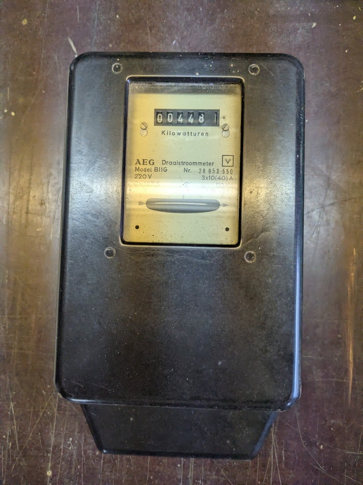 Vintage AEG Draaistroommeter Model B11G 220V, Ophalen of Verzenden
