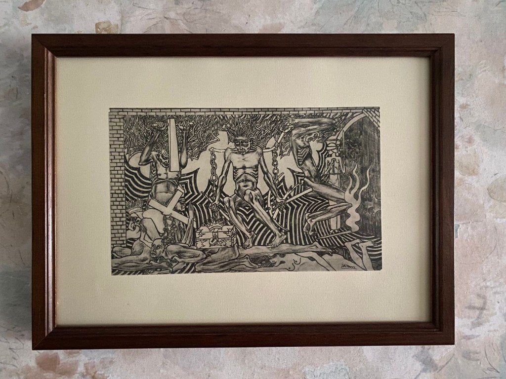 Oude  Prent  Jan  Toorop  .  1894, Antiek en Kunst, Ophalen of Verzenden