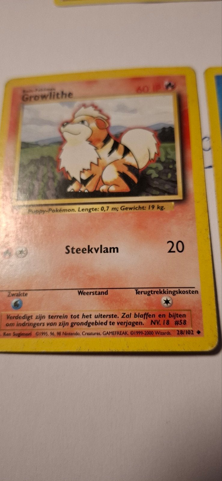 Pokémon Kaarten uit 1999: Squirtle en Growlithe (Nederlands), Verzenden, Gebruikt, Meerdere kaarten