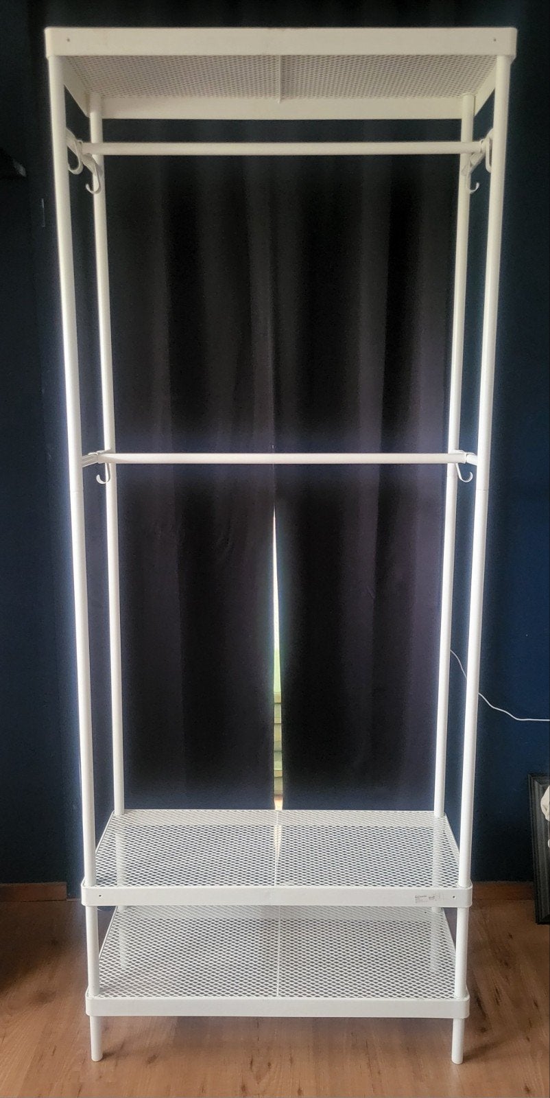 Kledingrek MACKAPAR Ikea, wit metaal, 78x32x200 cm, Ophalen, Zo goed als nieuw