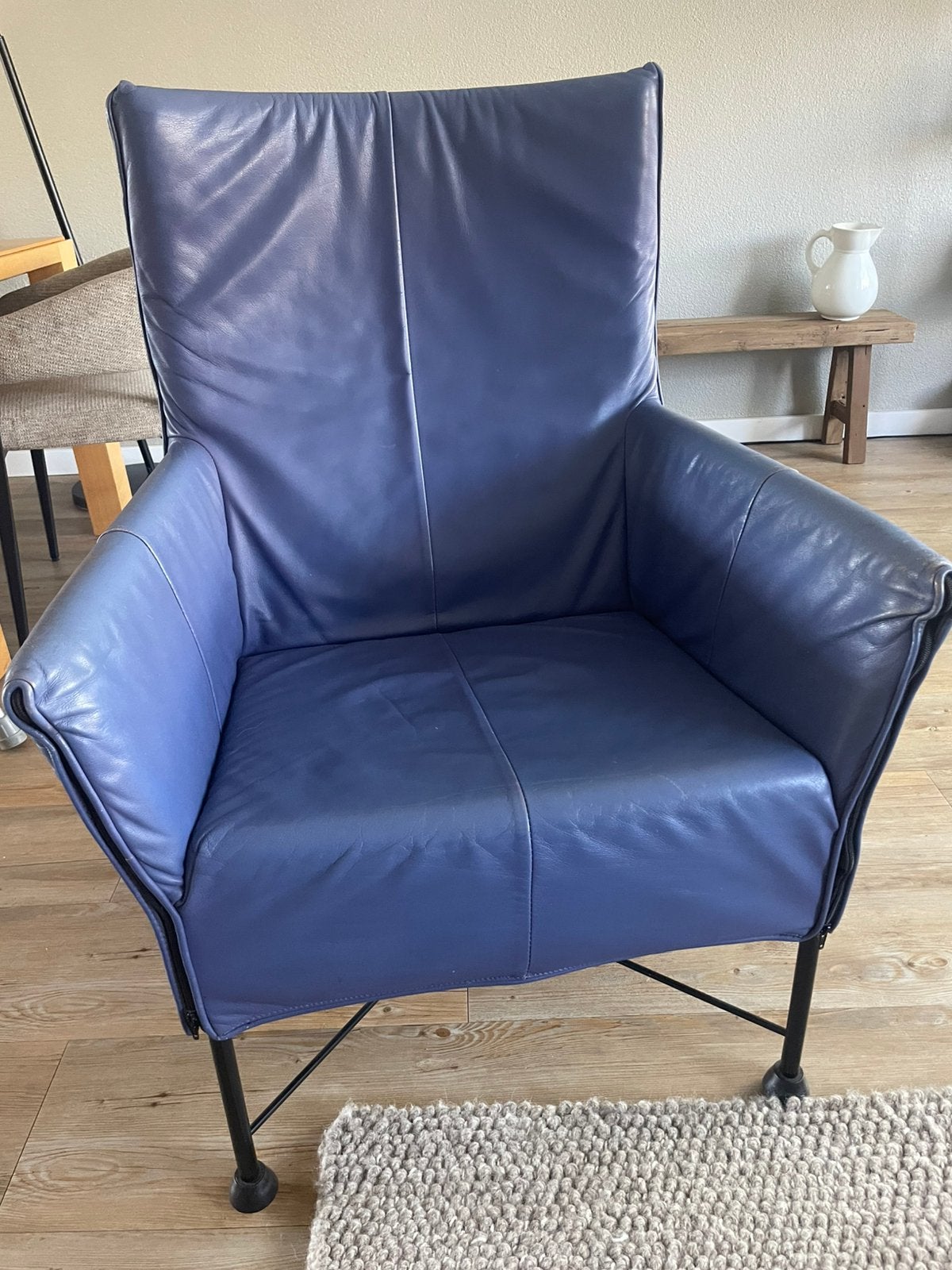Leren fauteuil Montis Charly, Ophalen, Zo goed als nieuw, 75 tot 100 cm, 50 tot 75 cm