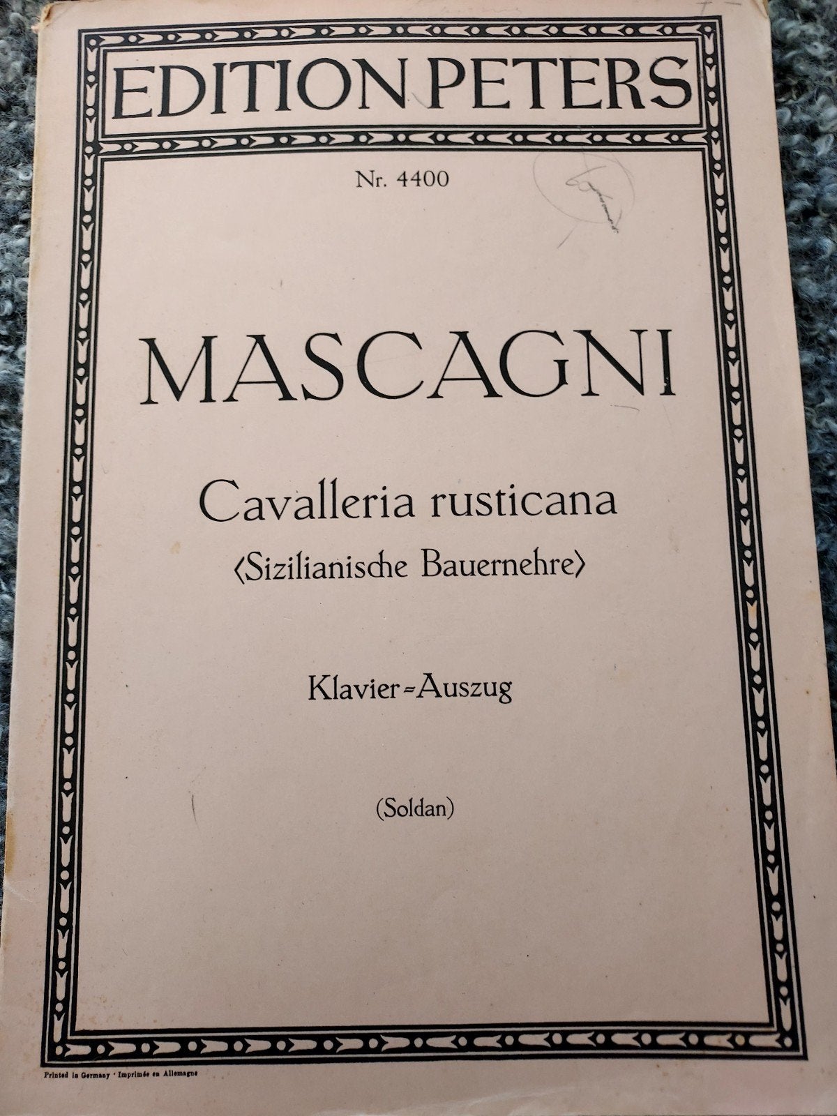 Mascagni - Cavalleria Rusticana (Klavier-Auszug), Gebruikt, Klassiek, Ophalen of Verzenden, Artiest of Componist