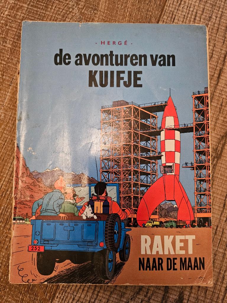 De avonturen van Kuifje, Raket naar de maan, Boeken, Gelezen, Eén stripboek, Hergé ,Casterman, Ophalen of Verzenden