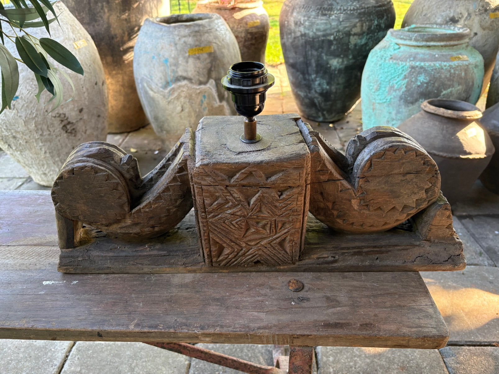 Gave lamp van een oude poer / ornament, Zo goed als nieuw, Nvt, Nvt, Nvt