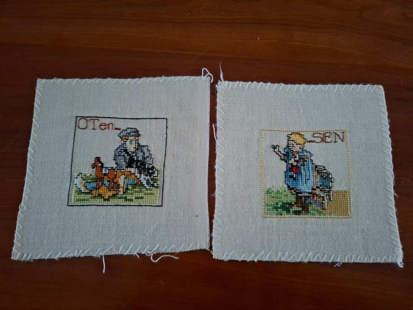 Handgeborduurd: Ot en en Sien, Ophalen of Verzenden, Gebruikt, Handborduren, Overige typen