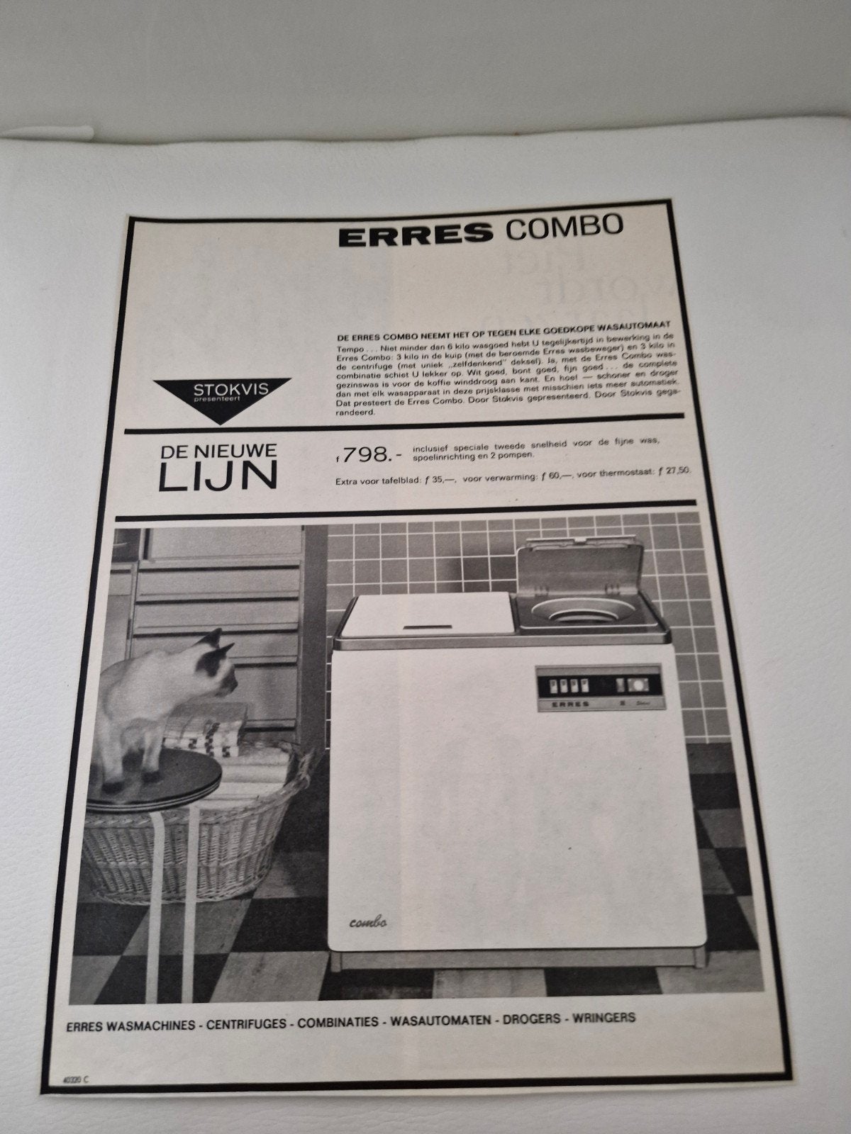 18 Erres Combo Wasmachine - De Nieuwe Lijn  advertentie, Ophalen of Verzenden, 1980 tot heden, Tijdschrift