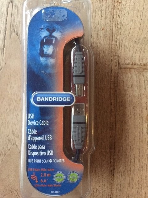 Actie: Bandridge BCL4102 USB kabel USB B male naar USB A, Ophalen, Nieuw