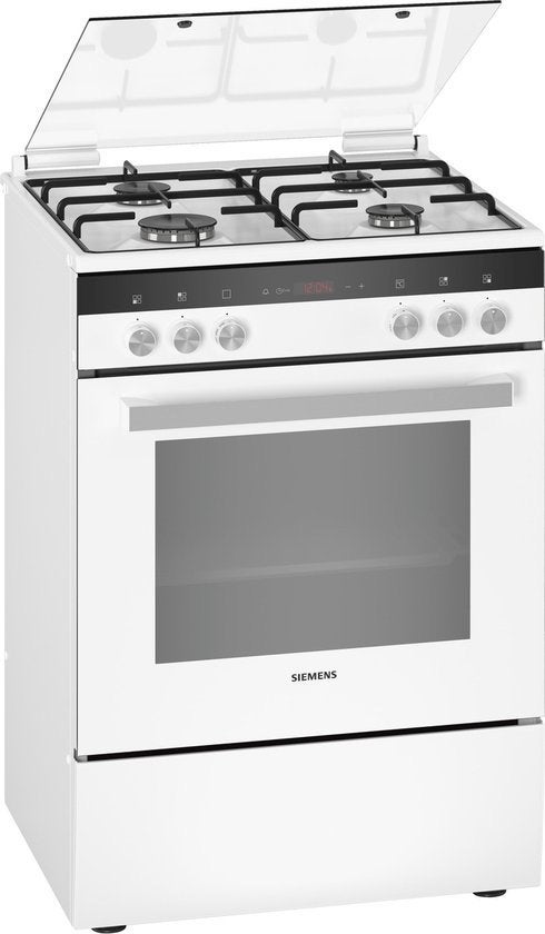 Z.g.a.n. Siemens gasfornuis met ingebouwde elektrische oven, Ophalen, 60 cm of meer, 4 kookzones, Zo goed als nieuw