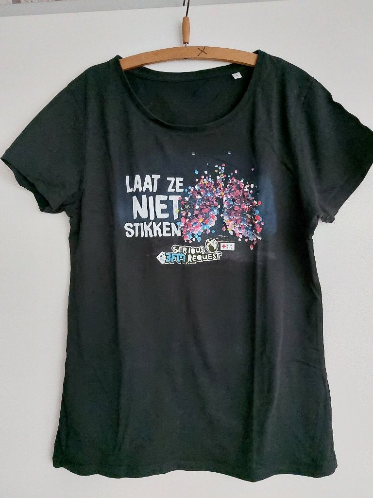 Serious Request 3FM t-shirt, 2016, mt L, Ophalen of Verzenden, Zo goed als nieuw, Maat 42/44 (L), Korte mouw