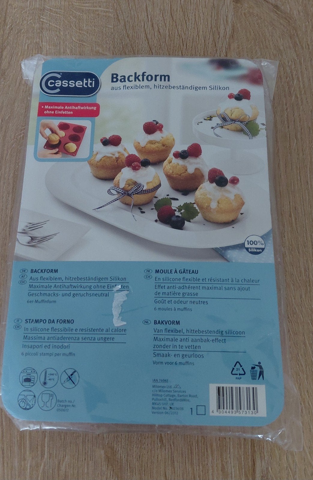Cassetti Siliconen Bakvorm voor 6 Muffins - Nieuw, Ophalen of Verzenden, Nieuw, Cupcakes, Bakvorm