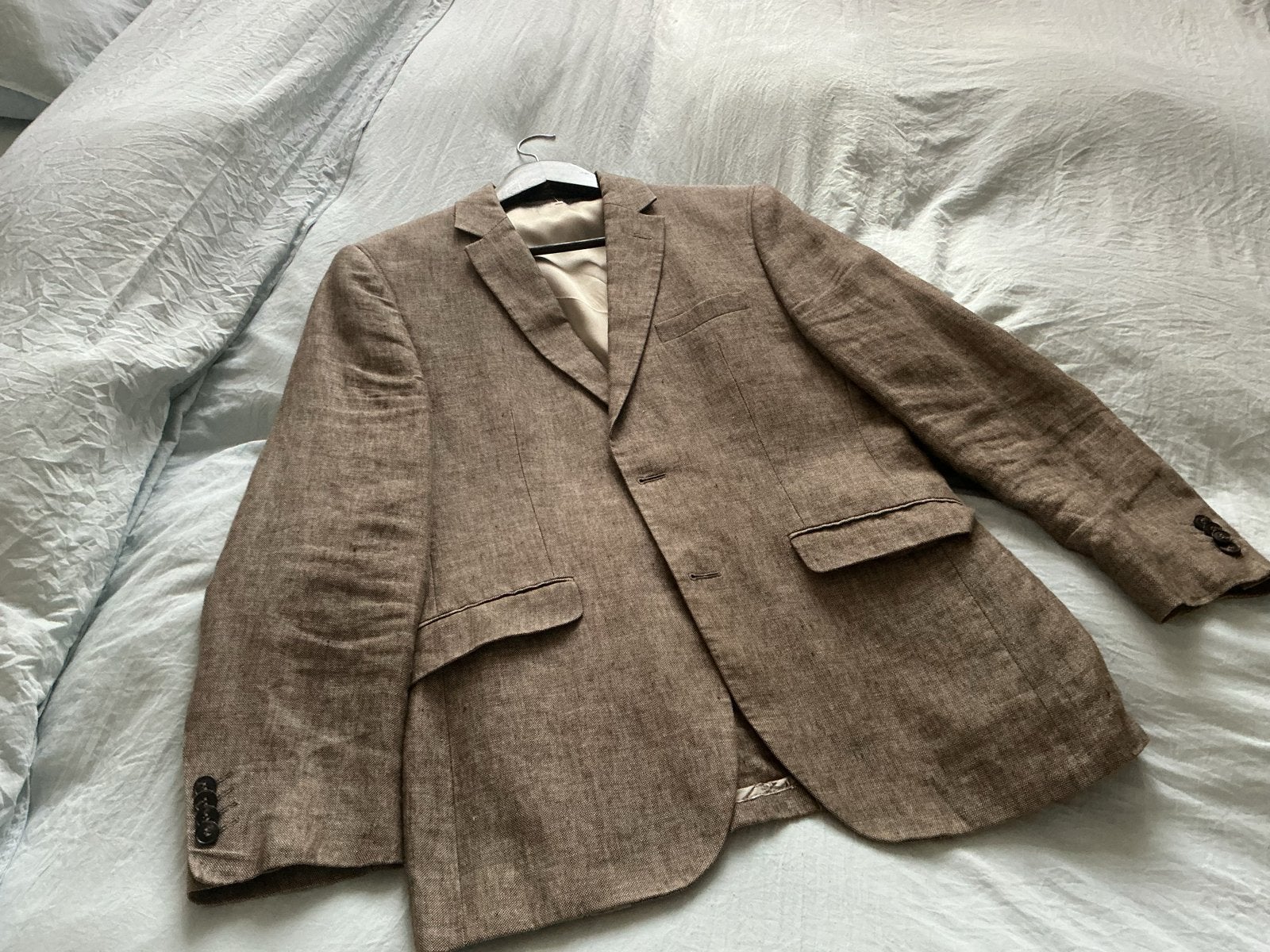 STONES Heren Colbert - Bruin * 100% Linnen * Maat 48, Ophalen of Verzenden, Zo goed als nieuw, Maat 48/50 (M), Bruin