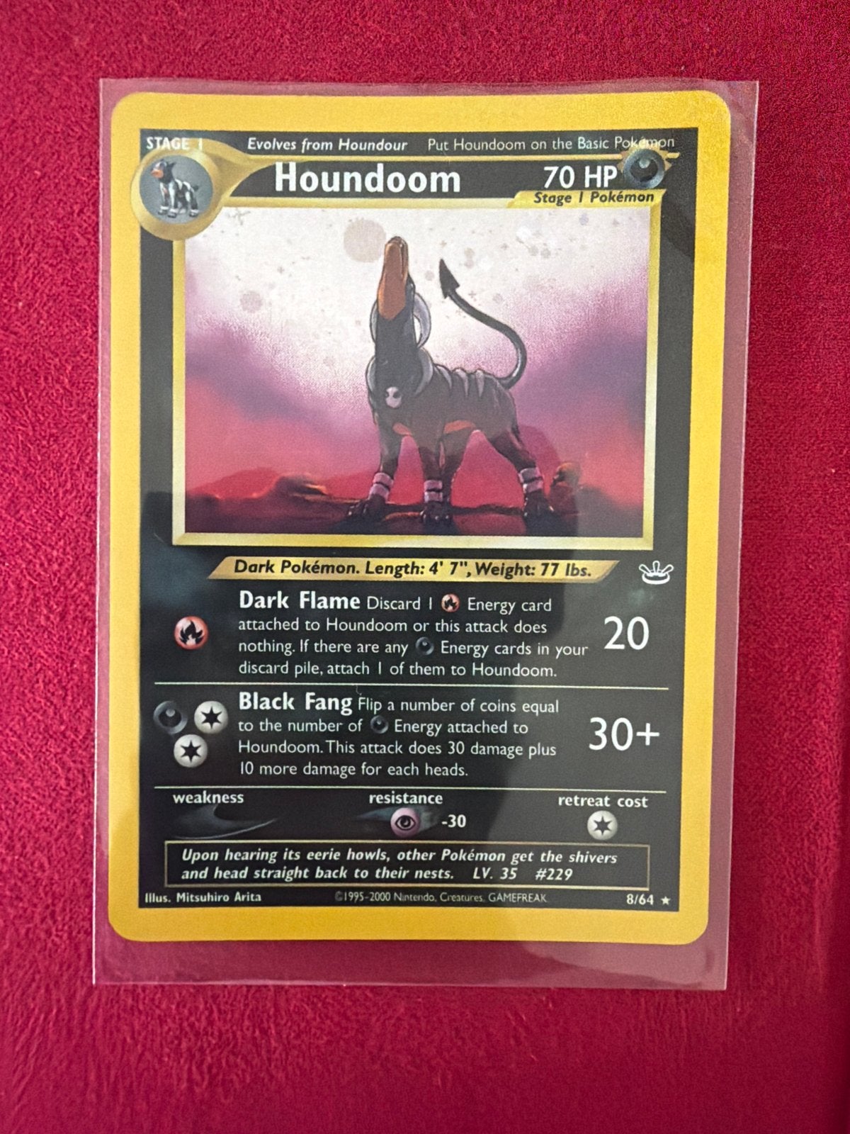 Pokémon Kaart: Houndoom 8/64 Neo Revelation, Ophalen of Verzenden, Zo goed als nieuw, Losse kaart