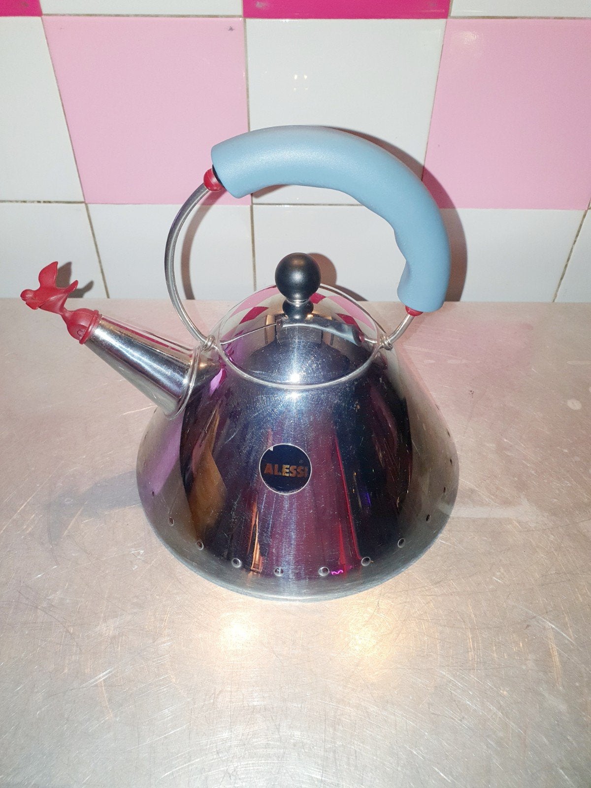 Alessi fluitketel, Zilver, Zo goed als nieuw, Ophalen, Theepot/fluitketel