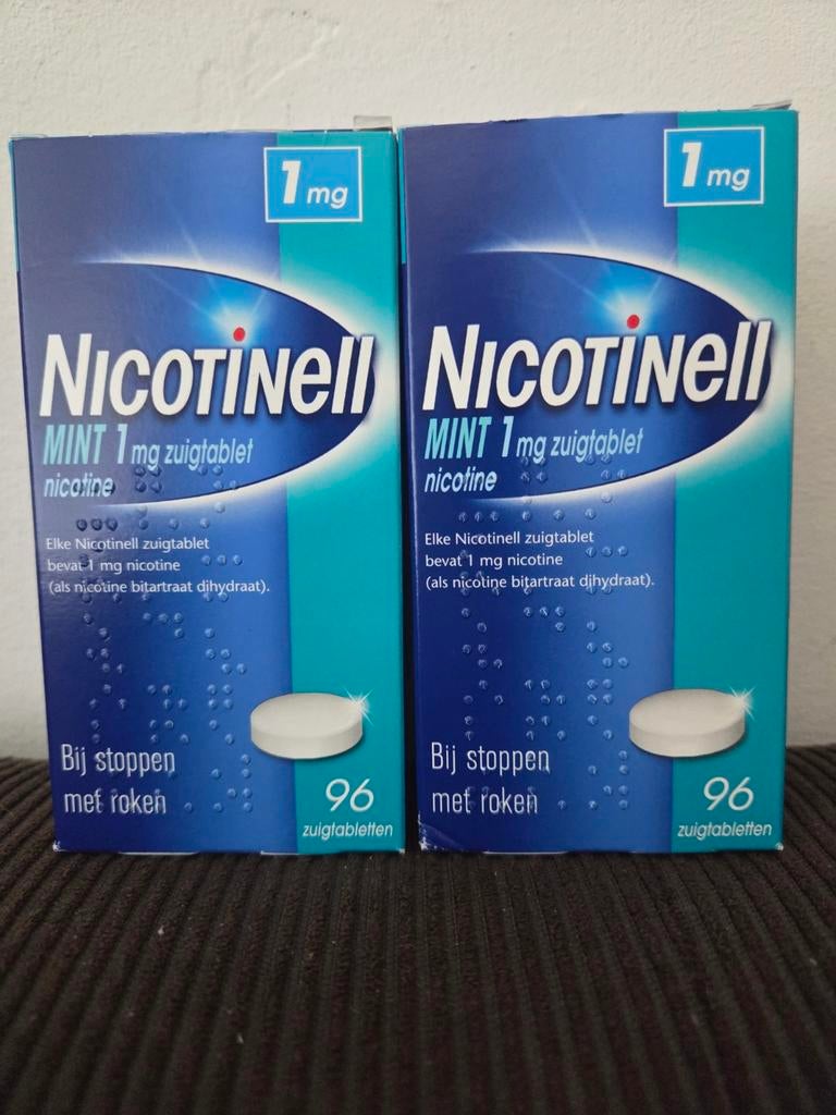 Nicotinell 1 mg zuigtabletten 1 mg mint 2x 96 stuks, Ophalen of Verzenden, Nieuw