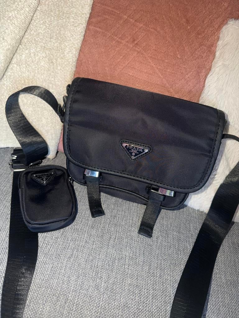 Prada Nylon Tas - Zeer Goede Staat, Verzenden, Zo goed als nieuw, Zwart, Overige merken