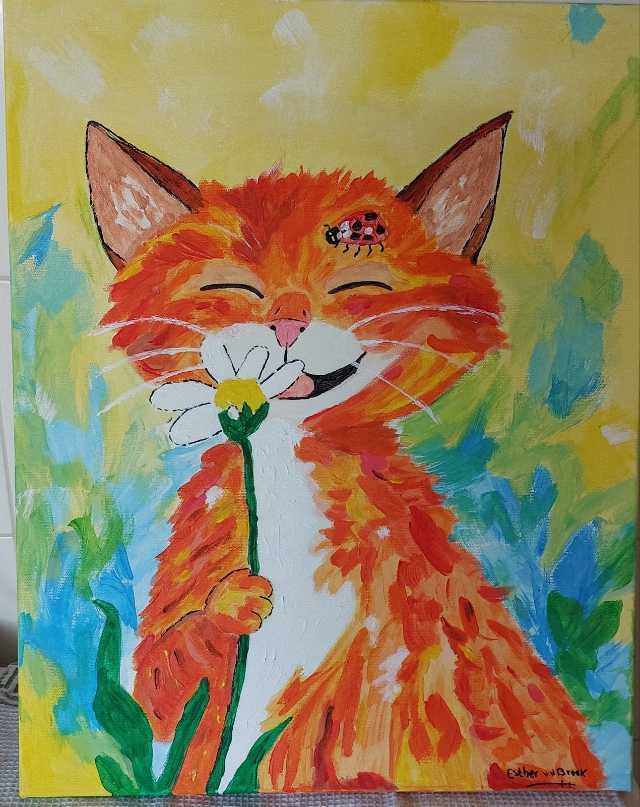 schilderij, Antiek en Kunst, Kunst | Schilderijen | Klassiek, Ophalen, Acrylverf, Overige stijlen, Doek