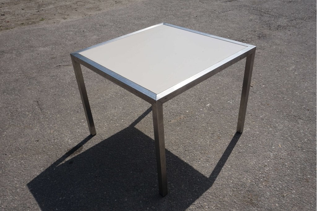 RVS tafel met trespa blad kantinetafel eettafel buitentafel, Gebruikt, 50 tot 100 cm, 50 tot 100 cm, Vier personen