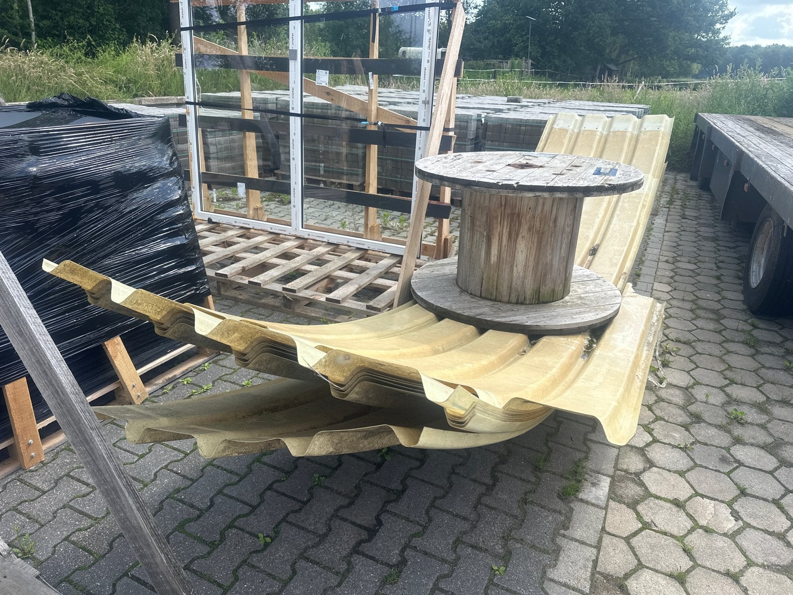 Gebogen Polyester Golfplaten - 7 stuks voor overkapping, Ophalen, Gebruikt, Overige materialen