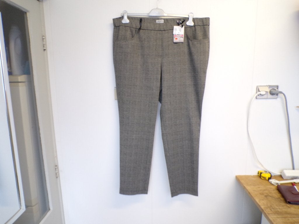 Zwart/grijze ruitjes broek Adelina, elast.taille 52 nieuw!, Kleding | Dames, Meerkleurig, Nieuw, Ophalen of Verzenden, Adelina